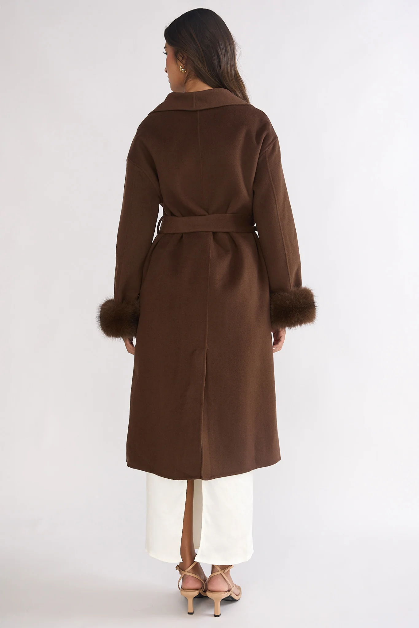 Zannora Faux Fur Coat Chocolate - Image 3