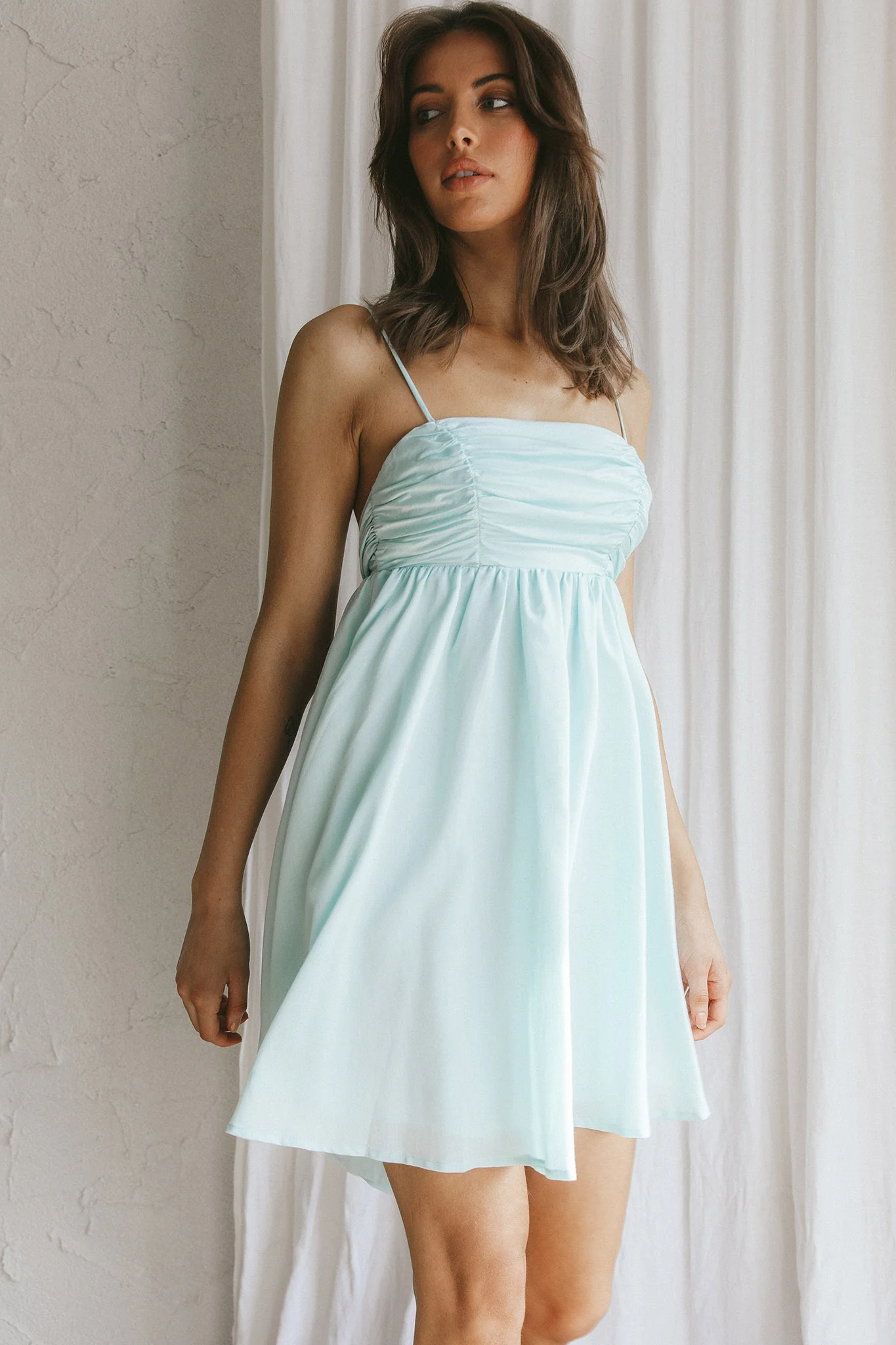 Zhen Bow Tie Back Mini Dress Mint - Image 8