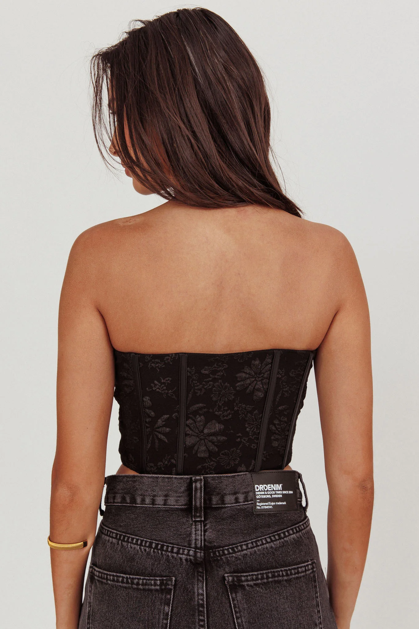 Ziah Hook & Eye Corset Top Black - Image 2
