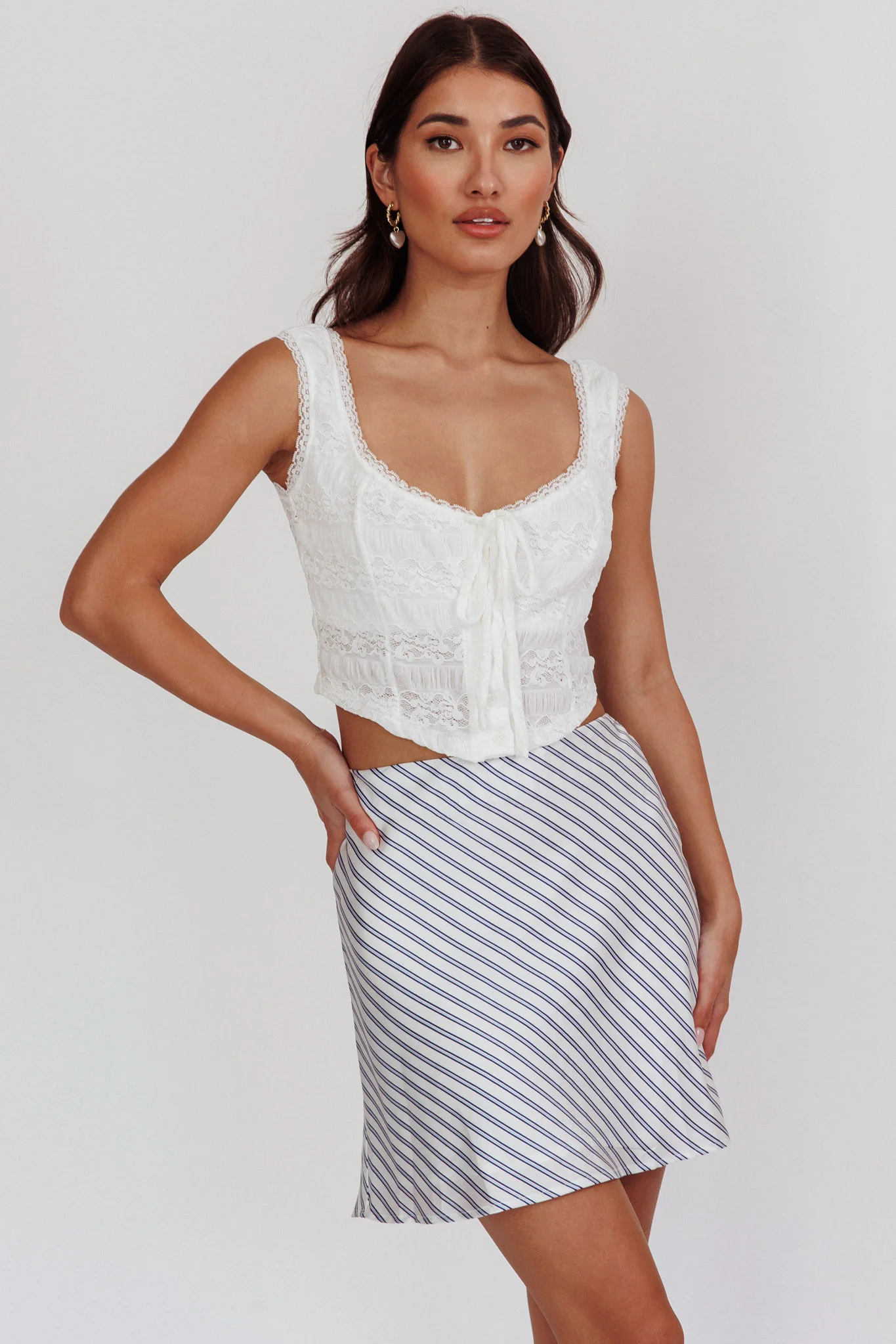 Zora Lace Corset Top White - Image 5